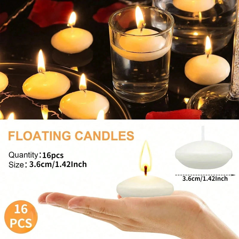 6/10/16Pcs Unscented Discs Candles Floating For Valentine's Day Party Wedding Home Bathtub Decor Romantic Confession Candlelight Econic Blanks