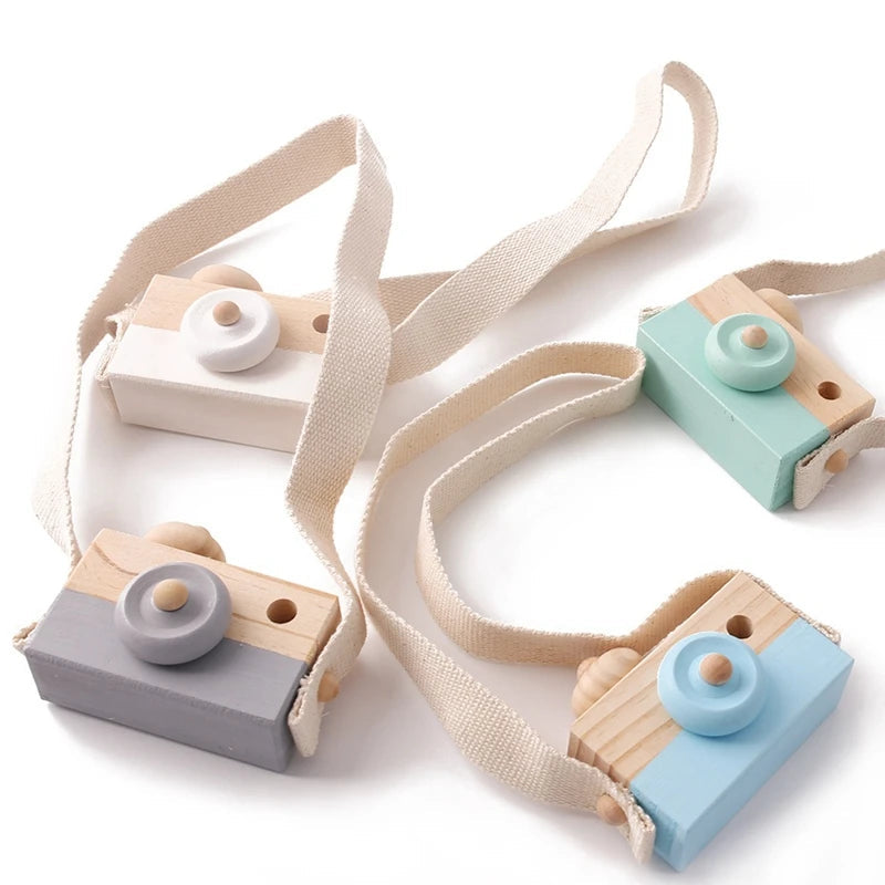 Wooden Fashion Camera Baby Toys Pendant Baby Block Montessori Toys for Children Wooden DIY Presents Nursing Gift Outdoor Toys Purest Peak