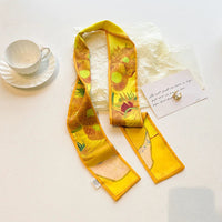 Cashew flower silk scarf, double-sided printed headband, ins decoration, versatile triangle scarf accessories Quick Pick Grocers