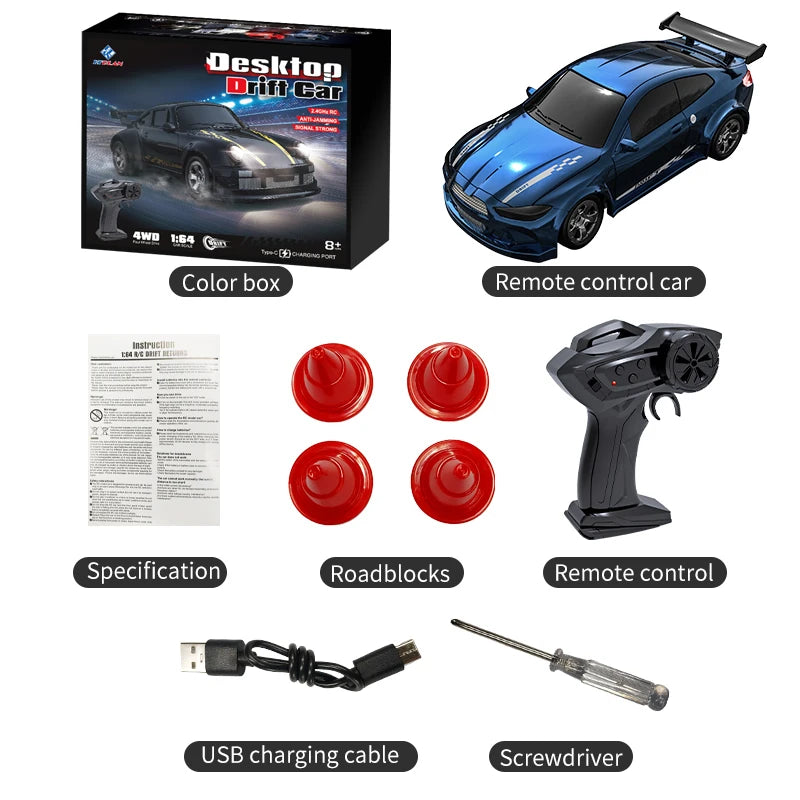 2025 New Kf20 1:64 Drift Rc Car Four-wheel remote-controlled racing car Full proportions Desk Competition Toy Boys Ideal gifts. Econic Blanks