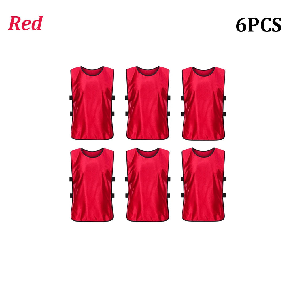 6PCS Soccer Pinnies Quick Drying Football Team Jerseys Sports Soccer Team Training Practice Youth Adult Basketball Sports Vest Quick Pick Grocers
