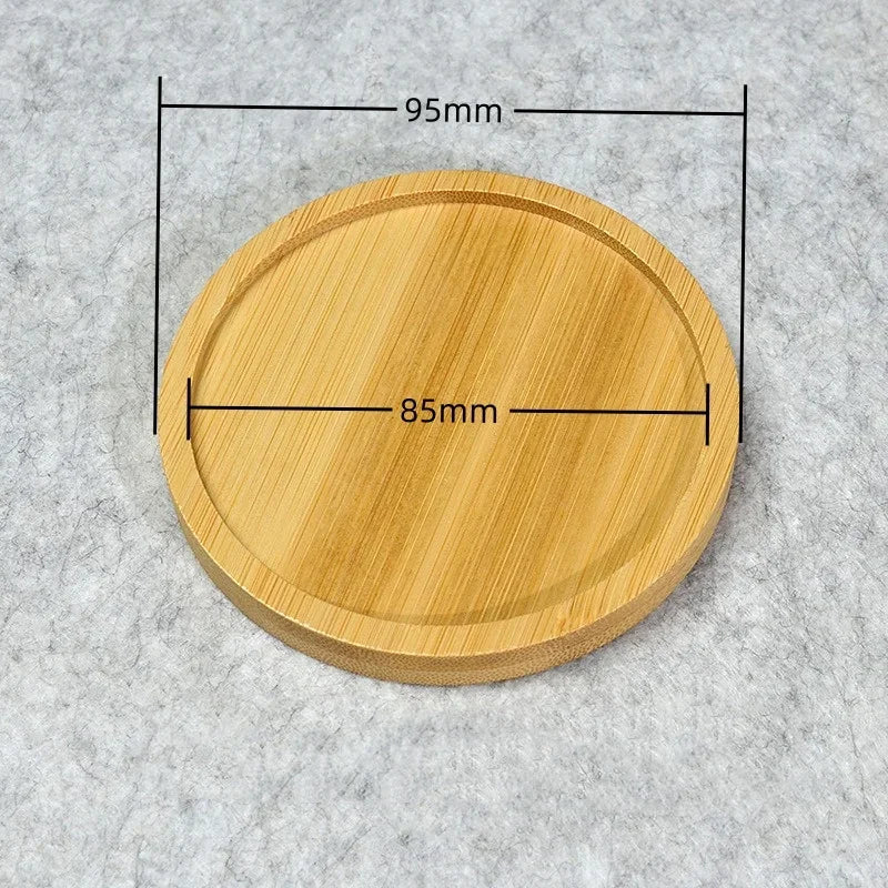 Multi Bamboo Tray Wood Saucer Flower Pot Tray Cup Pad Coaster Plate Kitchen Decorative Plate Creative Coaster Coffee Cup Mat Quick Pick Grocers