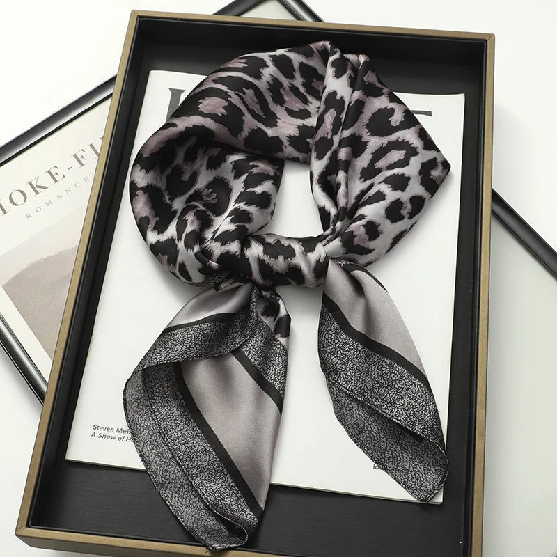60Colors Luxury Scarf Women 70*70Cm Silk Feel Square Hair Wrapping Foulard Satin Shawl Big Size Head Bandana Hijab Handkerchief Quick Pick Grocers