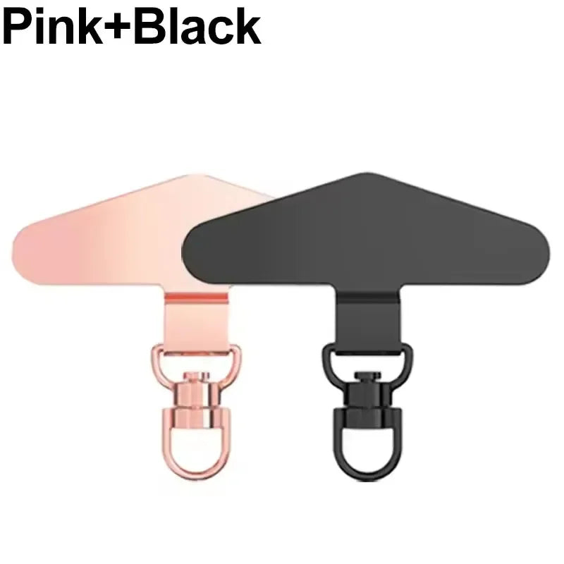 Anti-Lost Phone Lanyard Universal Replacement Connector Tether Tab Clip Metal Card Pad Adapter for IPhone Samsung Secure Fit Quick Pick Grocers