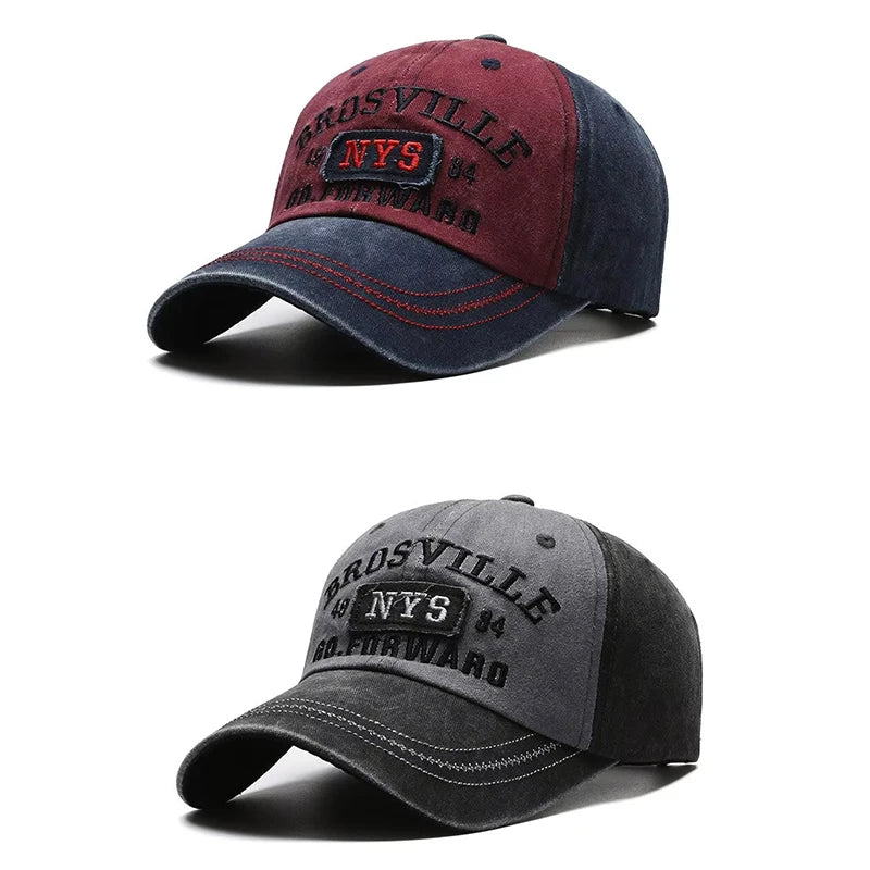 Four Seasons Men's Baseball Cap Casual Wash Embroidered Cap Curved Brim Bowler Sun Hat Official Website Quick Pick Grocers