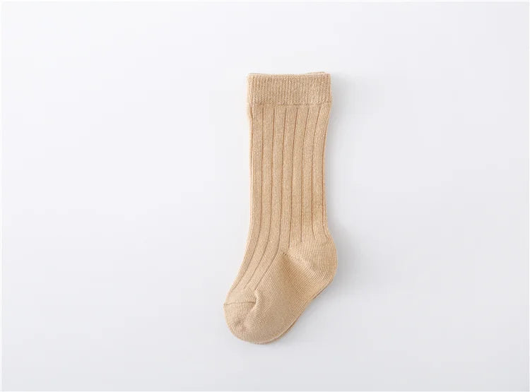 Lawadka 0-5Years Kids Boys Girls Socks Cotton Solid Striped Soft Baby Knee Long Children's Socks School Sport Baby Sock 12 Color Quick Pick Grocers