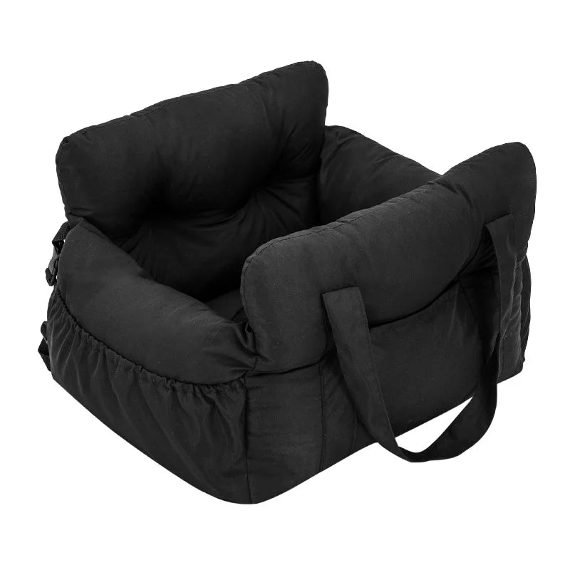 Dog Car Seat with Safety Belt - Non-Slip Pet Car Bed for Small Dogs, Washable Travel Carrier with Secure Straps for Safe Car Quick Pick Grocers