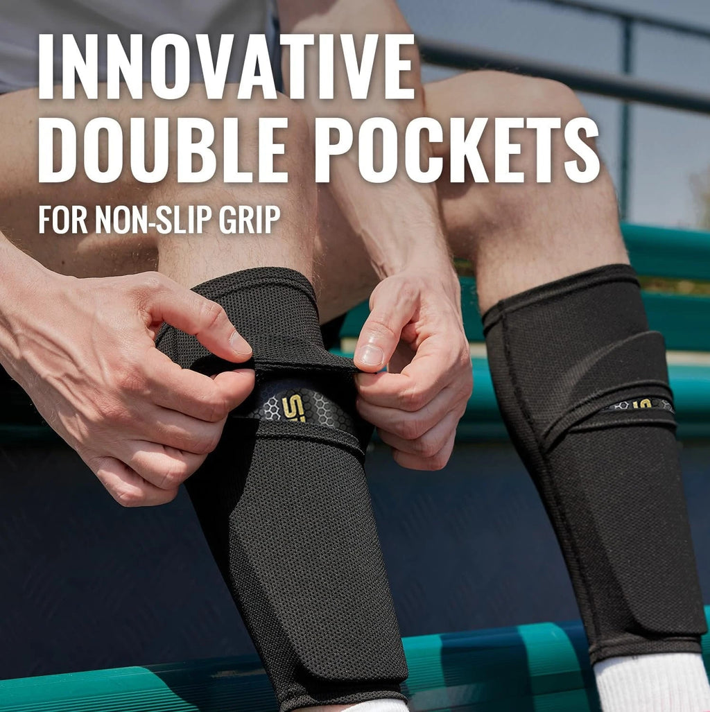 Sanke 1 Pair Soccer Football Shin Guard Teens Socks Pads Professional Shields Legging Shinguards Sleeves Protective Gear Quick Pick Grocers