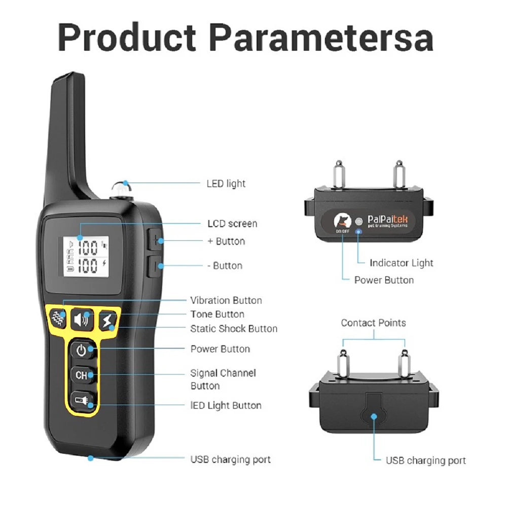 1000M Dog Training Collar ,Universal Dog Bark Collar,Waterproof Rechargeable ,Dog Shock Collar with Remote and Auto Modes Collar Quick Pick Grocers