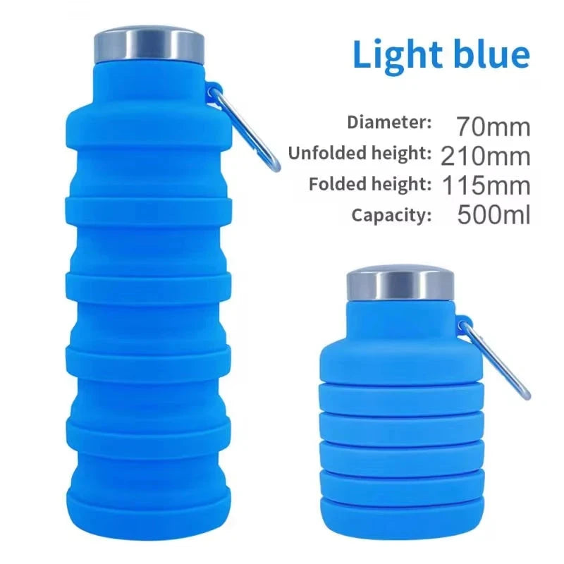 1pc Collapsible Water Bottle, Reuseable BPA Free Silicone Foldable Bottles Portable Hiking Cup For Outdoor Mountaineering Tours Econic Blanks