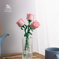 Romantic Rose Flower Bouquet Building Block Eternal Model Assembly Plastic Plant Brick Home Decor Mother's Day Birthday R Gift Quick Pick Grocers