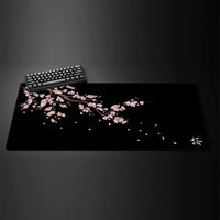 Black Sakura Gaming Mouse Pad Kawaii Purple Desk Mat Large Office Carpet Accessories Cherry Blossom Mousepad Gamer Computer Mats Quick Pick Grocers