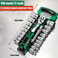 72Drive Socket Set 1/4"-3/8"-1/2", Ratchet Wrench Sockets Compact Sockets for Car Repair Mechanic Tool for Auto Repair Quick Pick Grocers