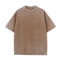 Men's Summer T-shirt 230G Heavy Cotton Vintage Washed T-Shirts Oversized Short Sleeve Loose Streetwear Short Sleeve Tops Tee Quick Pick Grocers