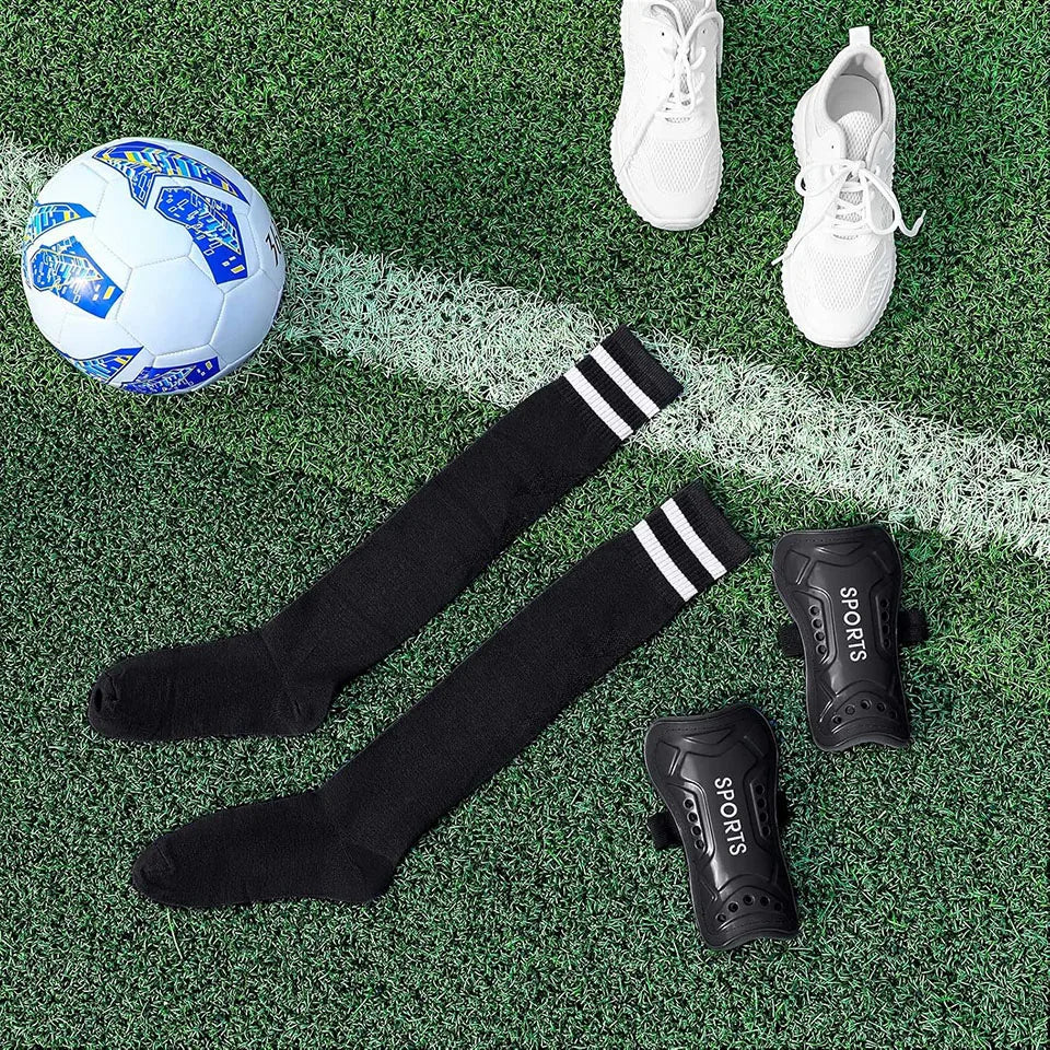 Loogdeel 2 Pair Soccer Shin Guards and Socks for Toddler Kids Youth, Lightweight Soccer Shin Pads Protective Defender Gear Quick Pick Grocers