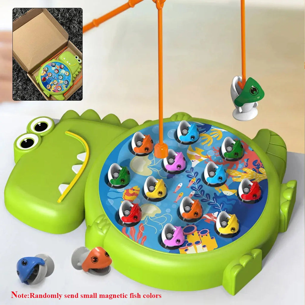 Dinosaur Simple Magnetic Fishing Toys Play Rod Game Toys for Children Baby Montessori with Rod Kids Educational No Rotating Gift Econic Blanks