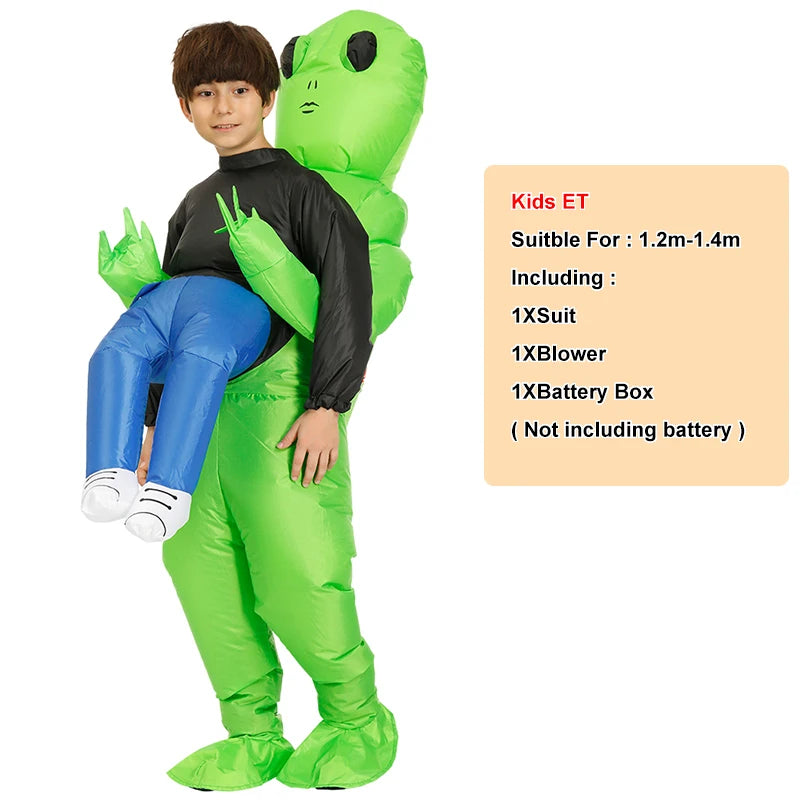 ET-Aliens Inflatable Costume Scary Monster Cosplay For Adult Kids Thanksgiving Christmas Party Festival Stage Children Clothing Quick Pick Grocers