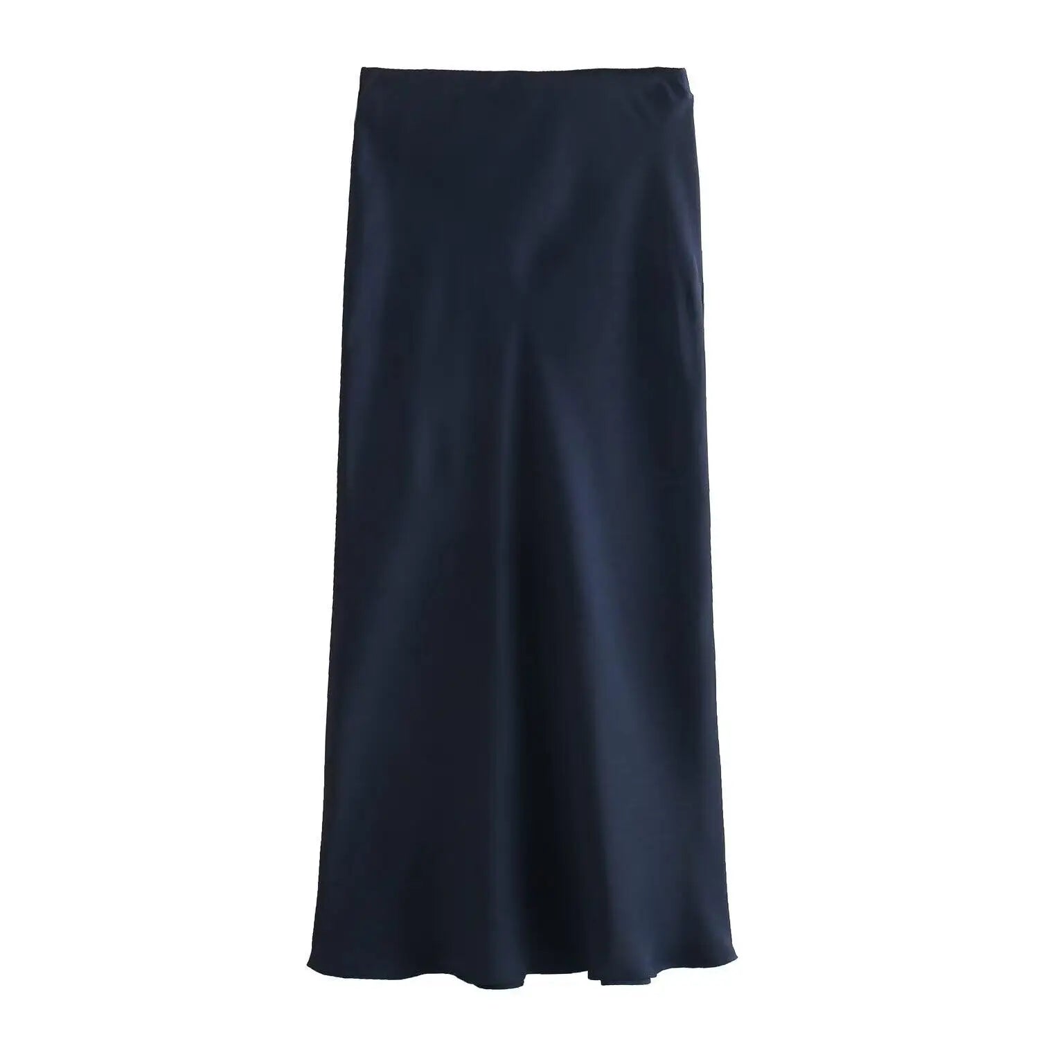 Willshela 2024 Black Satin Skirt Woman High Waist Elegant Long Skirts For Women Fashion Summer Midi Skirt Office Women's Skirts Quick Pick Grocers