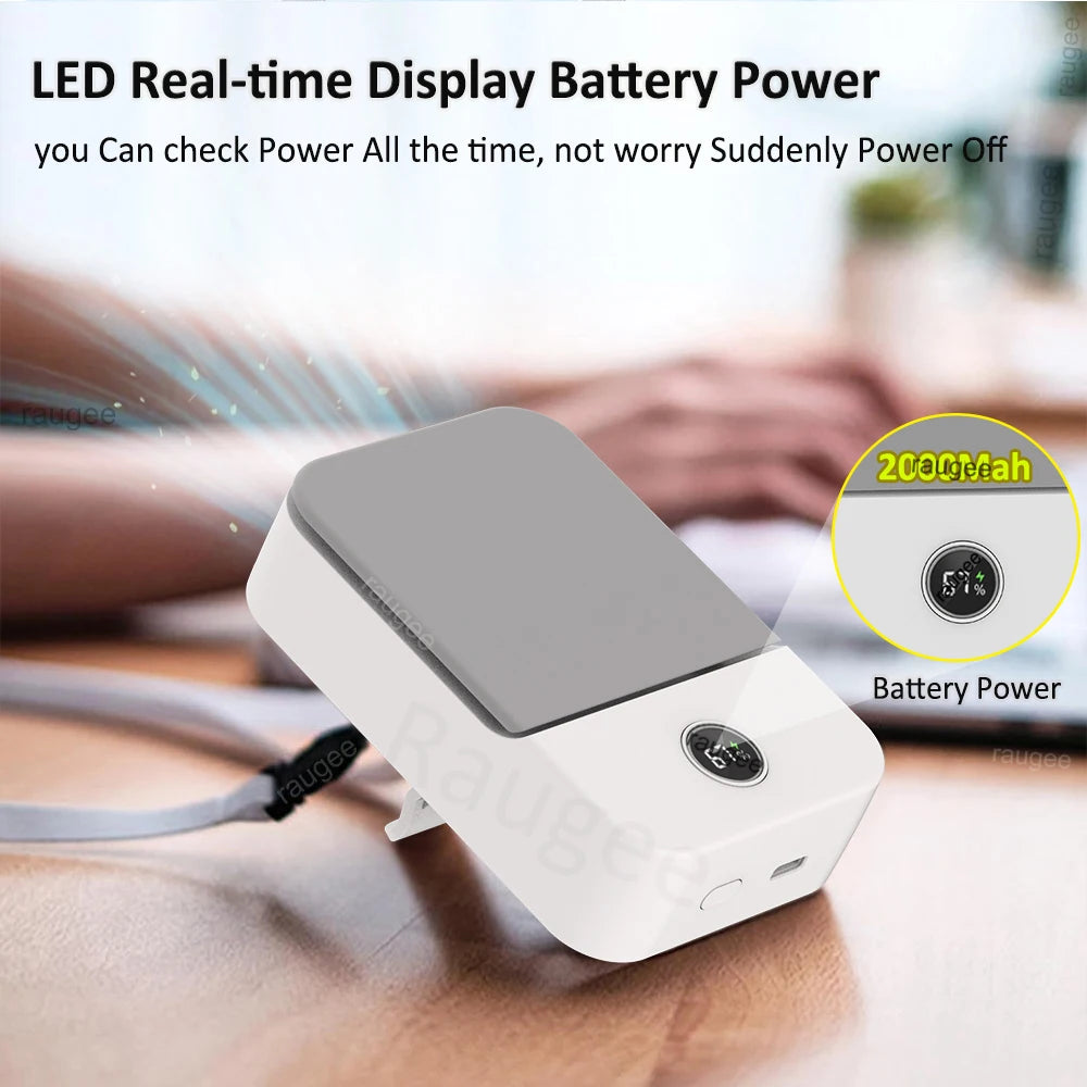 Portable Waist Fan Hanging Neck Fan Mini USB Rechargeable Portable Waist Clip Fan for Outdoor Sports Working Travel Small Fan Quick Pick Grocers