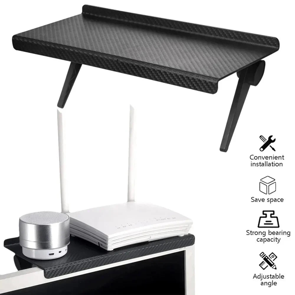 1PC Hot Selling Computer and TV Screen Storage Rack Wireless Router Set-top Box Rack No Perforated Storage Bracket Divine Tool Econic Blanks