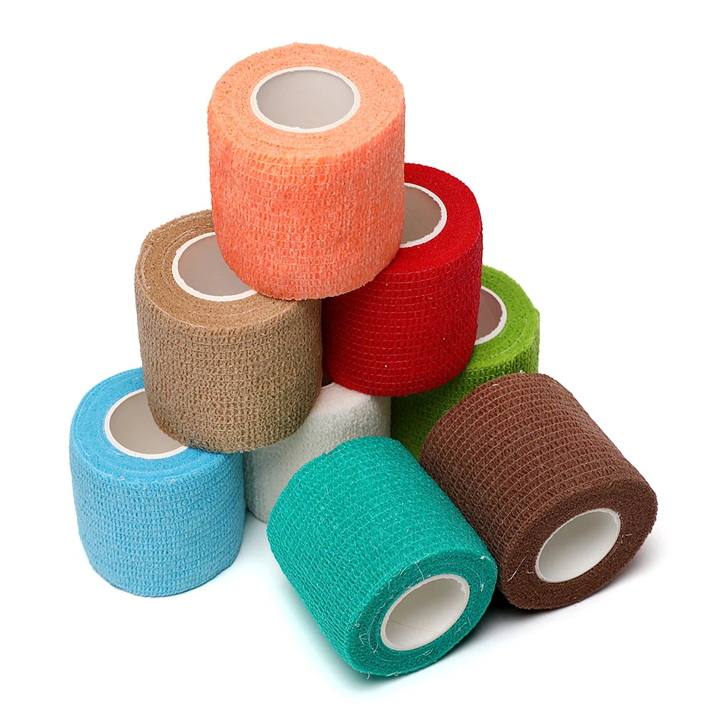 Black sports self-adhesive elastic bandage with 4.8-meter elastic knee pads, 18 colors for fingers, ankles, palms, and shoulders Quick Pick Grocers