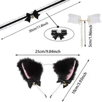 Beautiful Masquerade Halloween Cat Ears Cosplay Cat Ear Party Costume Bow Tie Bell Headwear Headband Hair Accessories Quick Pick Grocers