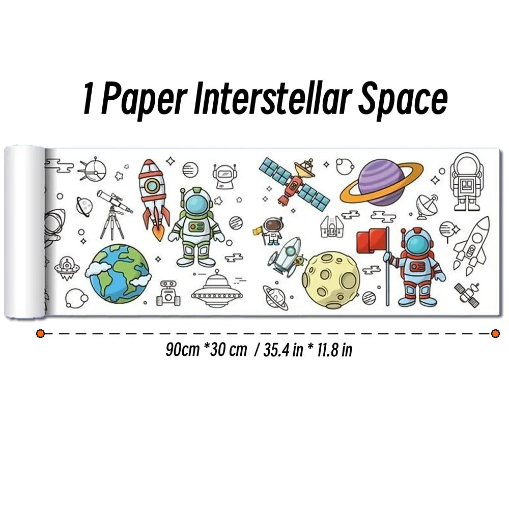 90cm Animal Canvas Children's Drawing Roll DIY Coloring Paper Roll Color Filling Graffiti Paper-cut Painting Educational School Quick Pick Grocers
