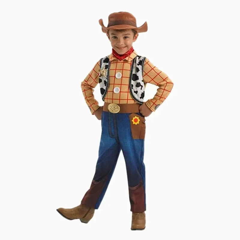 4-12Y Boys Cowboy Woody Cospaly Costume Anime Character Adventure Costume Halloween Kids Performance Costume Quick Pick Grocers
