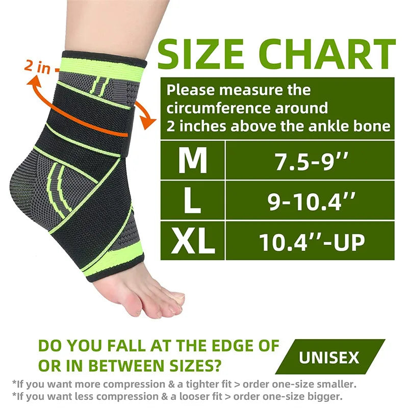 Adjustable Ankle Support Compression Ankle Brace Protector for Running Soccer Basketball Nylon Knitted Gym Bandage Ankle Strap Quick Pick Grocers