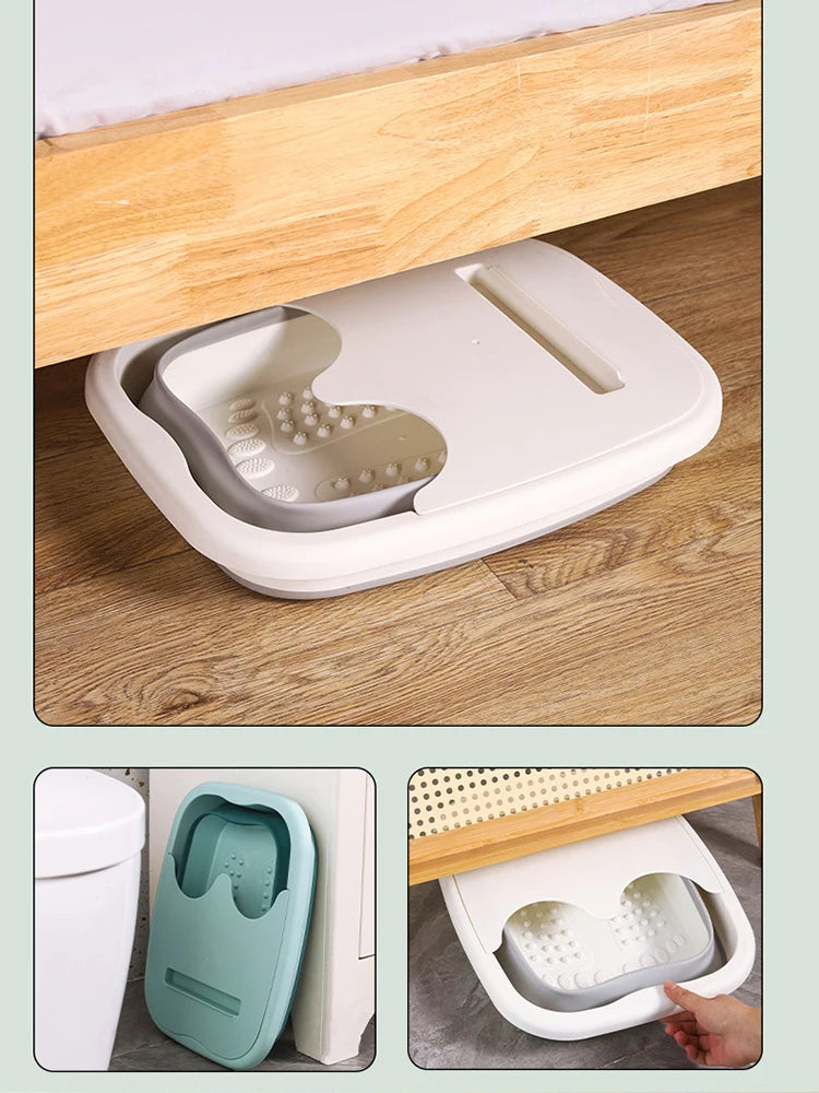 Foldable Footbath Massage Bucket Soaking Bucket Folding Basin Spa Foot Bath Bucket Household Sauna Bathtub Pedicure Bath Bathtub Quick Pick Grocers
