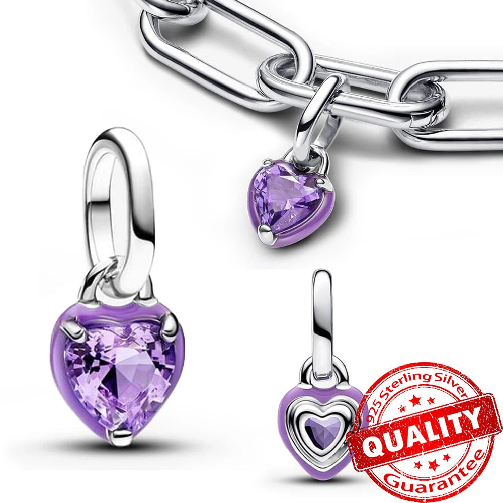 Sparkling Star Mini Dangle Charm Fit Brand Me Bracelet 925 Sterling Silver Me Series Green Heart Mini Charm Girl Party Jewelry Econic Blanks