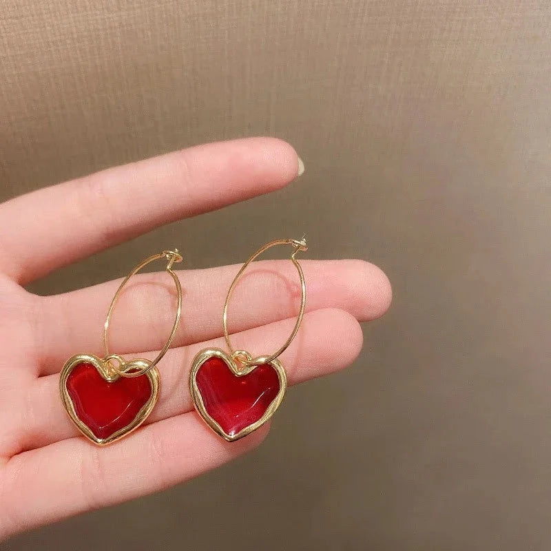 New Fashion love Heart Pearl Earrings for Women Sweet Elegant Temperament Drop Earring Trend Jewelry Accessories Econic Blanks