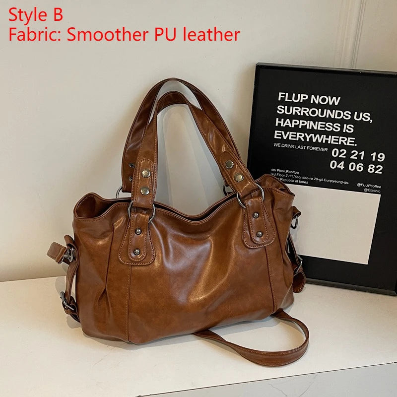 Soft Interior Compartment Shoulder Bags 2026 High Quality Contrasting Colors Bags for Women Fashion Zipper Pu Women's Handbags Quick Pick Grocers