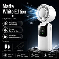 Portable Cooling Fan, 5-Speed Strong Wind Foldable Neck Hanging Fan, 9H Long Battery 4000mAh Mini Air Cooler for Travel & Outdoo Quick Pick Grocers