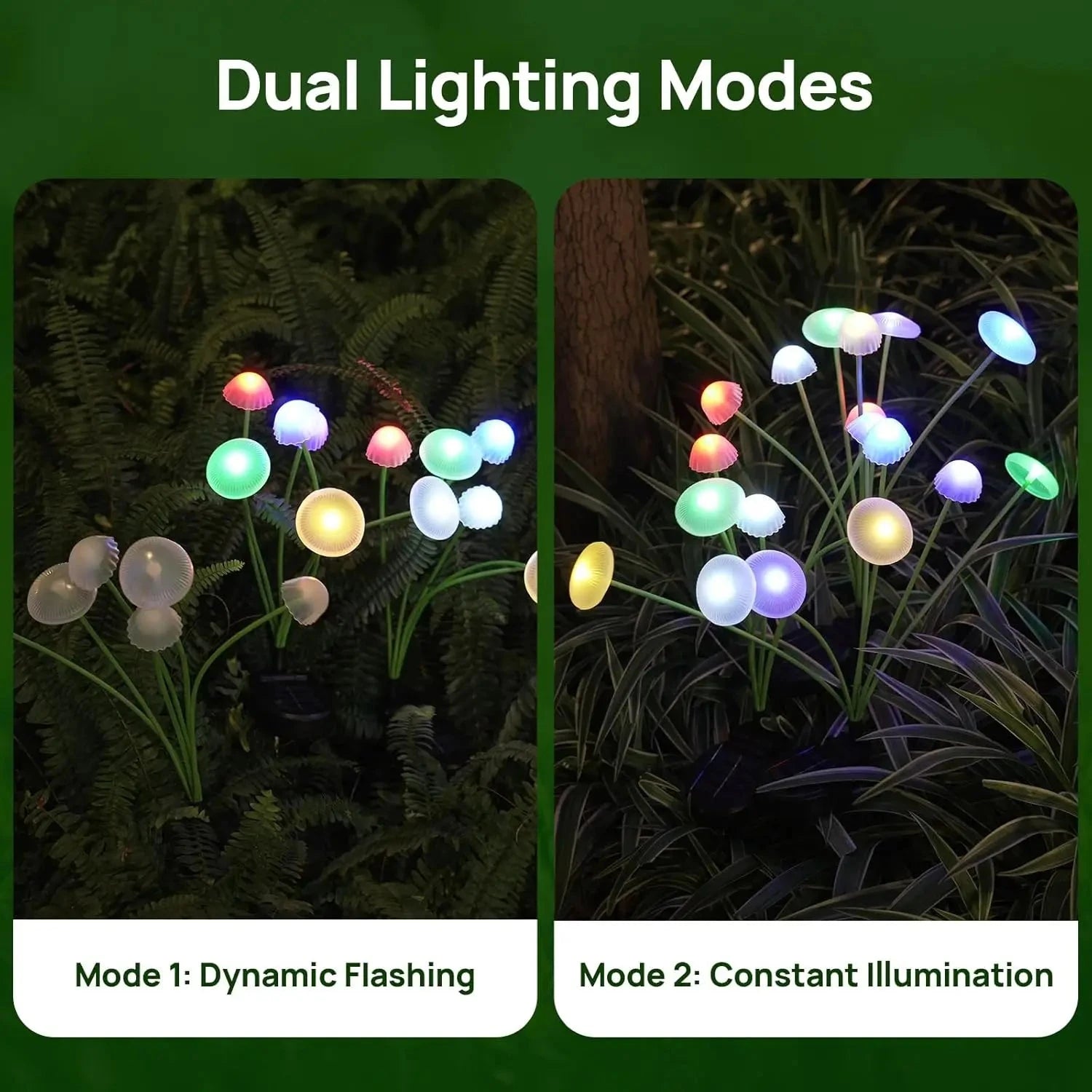 Solar Garden Lights Dual Mode LED Solar Mushroom Lights Waterproof Decor Yard Patio Pathway Jellyfish for Garden Ambiance Econic Blanks