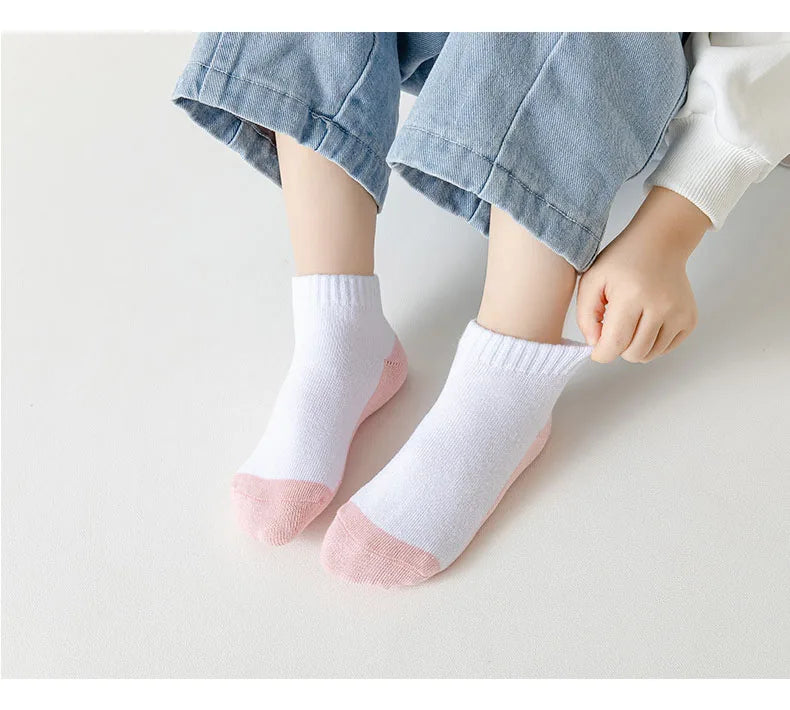 5 Pairs/Lot 2023 New Summer Children Socks Cotton Kids Fashion Black White Gray For 1-12 Years Teen Student Baby Girl Boy Socks Quick Pick Grocers