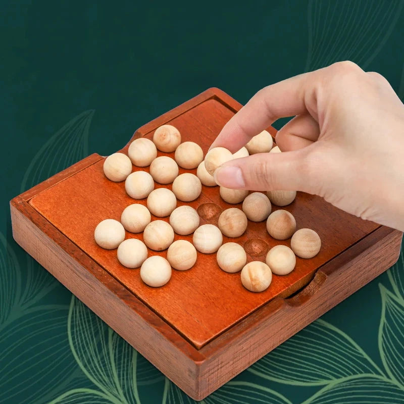 1Set Europe Board Game Single Chess Peg Solitaire Diamond Move Independently Cognitive Ability Toy Classical Educational Toys Econic Blanks
