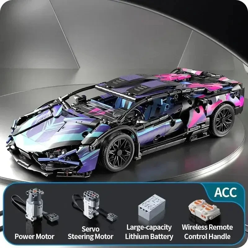 TOYLINX 1280Pcs Technical Building Blocks Racing Car Model Remote Control Electric RC Car Version Optional Construction Toys Quick Pick Grocers