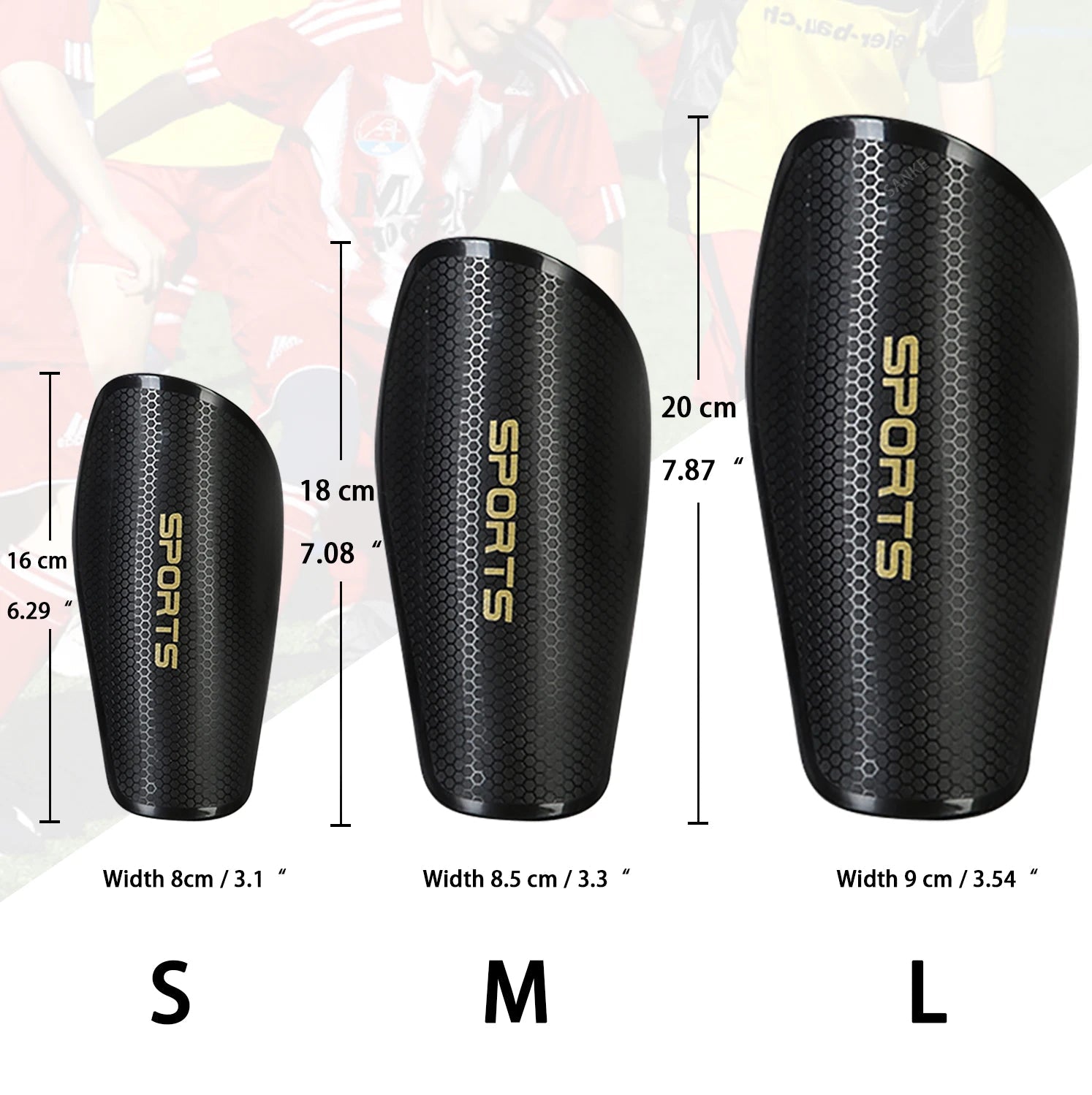 Sanke 1 Pair Soccer Football Shin Guard Teens Socks Pads Professional Shields Legging Shinguards Sleeves Protective Gear Quick Pick Grocers