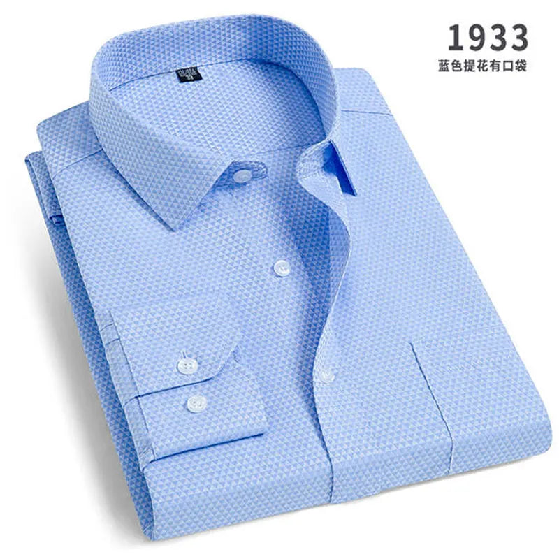 Spring New Men's Striped long-sleeved Shirt Non-ironing Anti-wrinkle Comfortable Breathable Business Casual Fashion Slim Fit Quick Pick Grocers