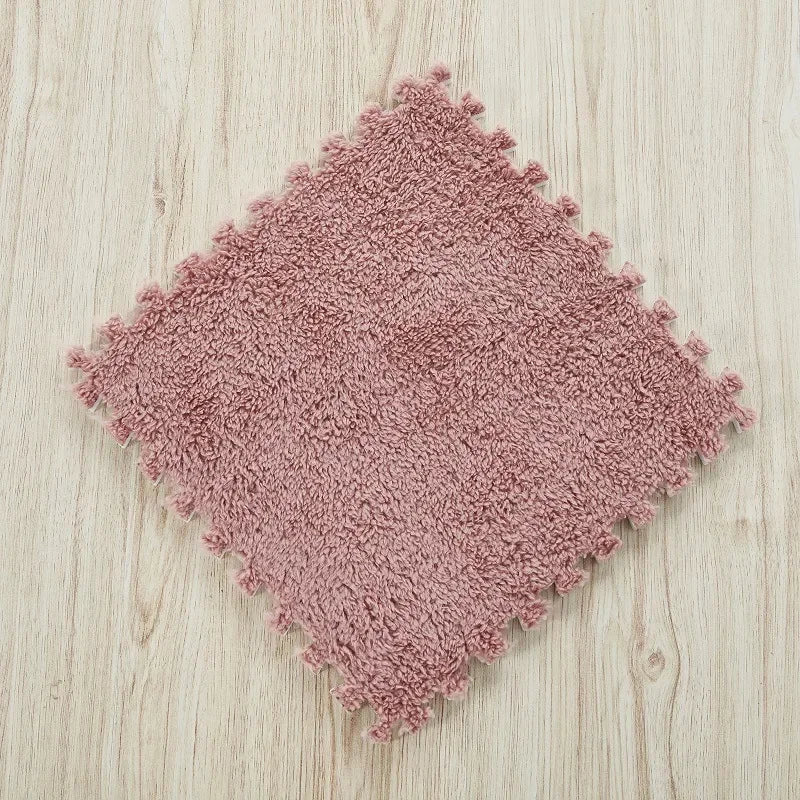 30*30CM Soft Plush Children Kids Rug Play Mat Puzzle Carpet Warm Playmat Interlocking Exercise Tiles Floor Carpet Decoration Mat Quick Pick Grocers