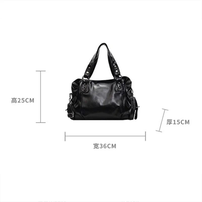Fashion Classic Versatile Commuter Shoulder Bag Large Capacity Retro Handbags Travel Tote Bags Zipper Opening Women Shopping Bag Quick Pick Grocers