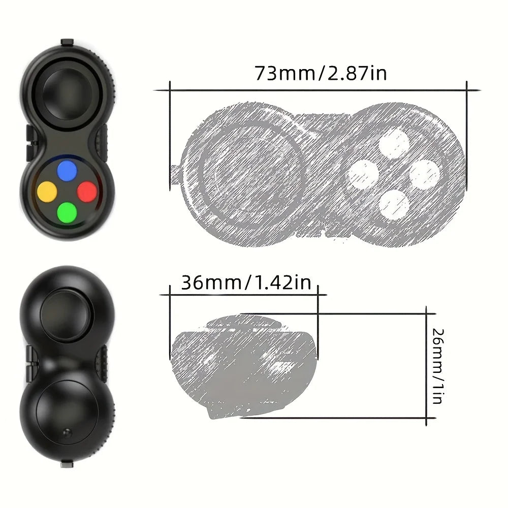 Fidget Pad with 8 Fidget Functions, Fidget Controller Stress Reducer, Fidget Toy Cube Relieves Stress and Anxiety Toys Quick Pick Grocers