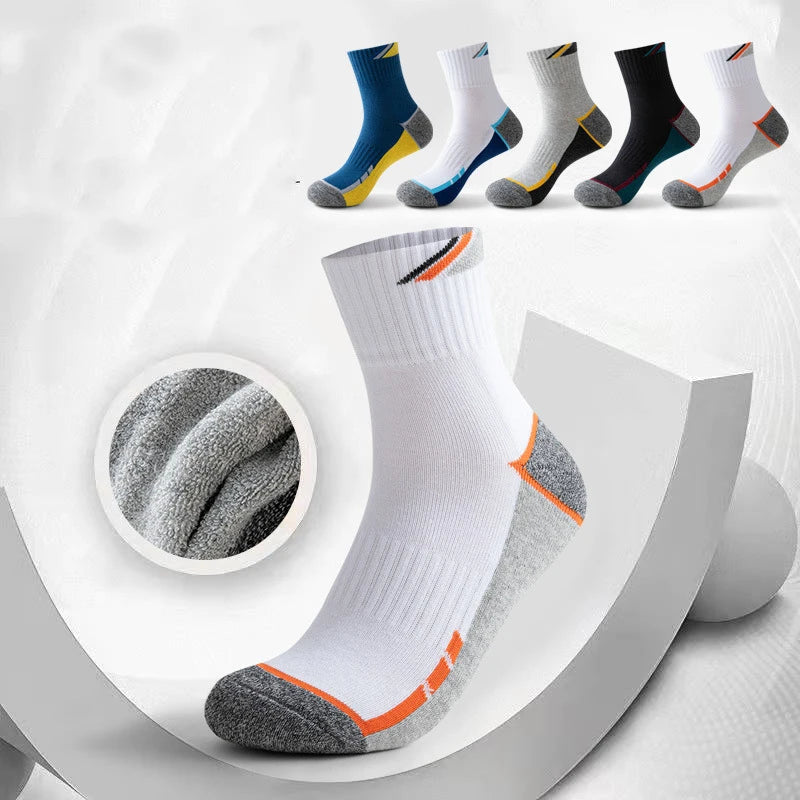 Professional Tennis Cotton Socks Towel Bottom Sports Color Matching Elite Men's Tube Business Running Basketball Socks Thickened Quick Pick Grocers