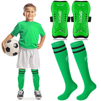 Loogdeel 2 Pair Soccer Shin Guards and Socks for Toddler Kids Youth, Lightweight Soccer Shin Pads Protective Defender Gear Quick Pick Grocers