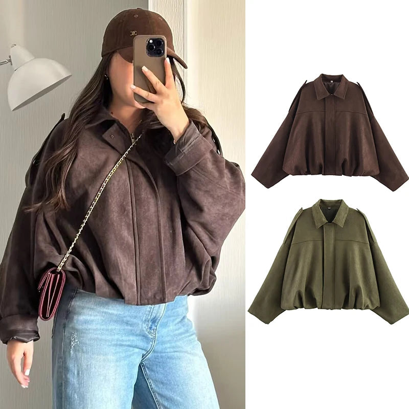 Autumn Jackets Women's 2025 New Fashion Autumn Elegant Loose Long Sleeve Women's Warm Coats Chic Street Youth Casual Jackets Purest Peak