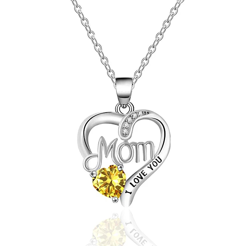Huitan Silver Color Heart Pendant Necklace Female Anniversary Party Bright Zirconia Accessories Delicate Mom's Day Gift Jewelry Quick Pick Grocers