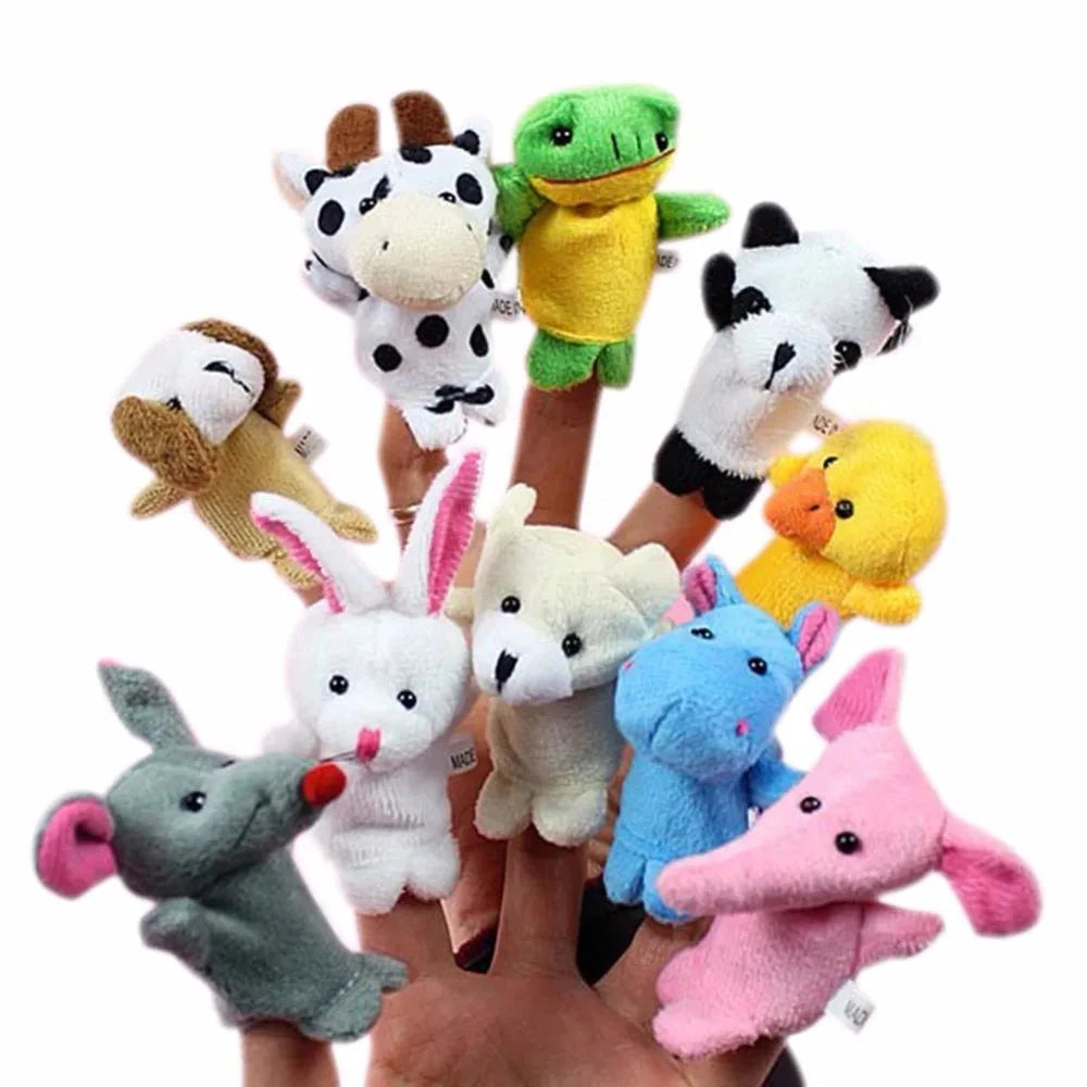 Cartoon Finger Puppets – 1/5/10pcs Plush Hand Dolls for Kids Econic Blanks