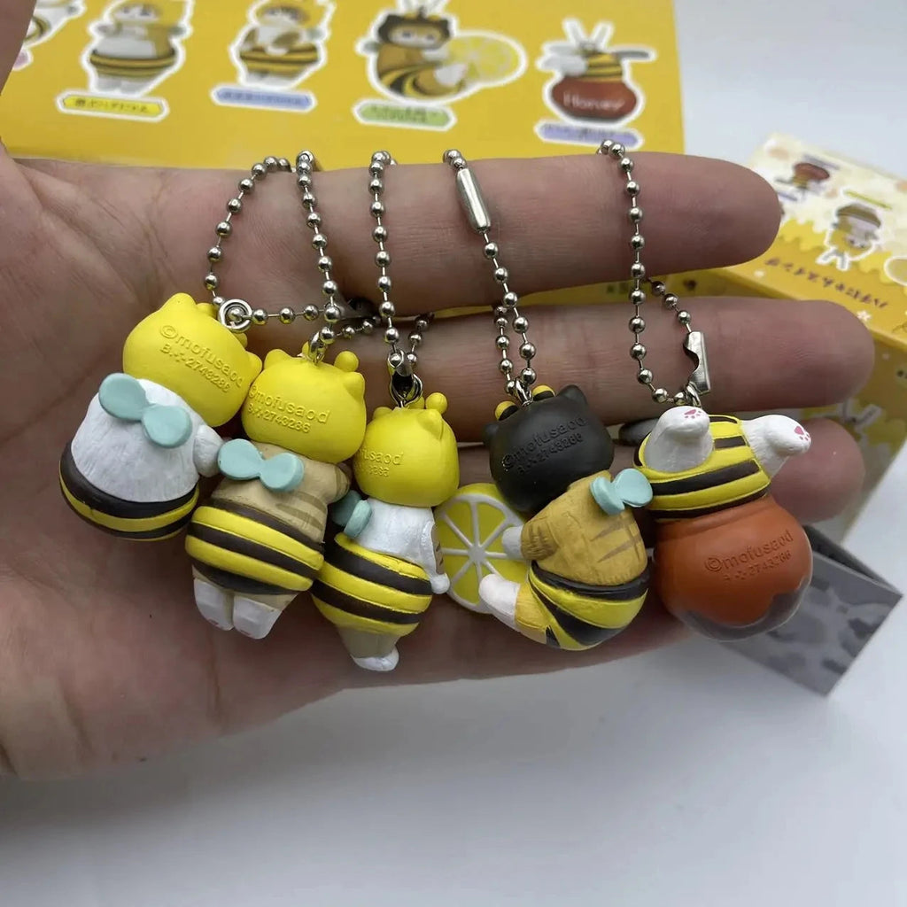 New Mofusand Bee Shaped Blind Box Twisted Egg Bee Cat Anime Figure Ornament Cute Doll Handmade Model Decor Toy Kid Birthday Gift Econic Blanks