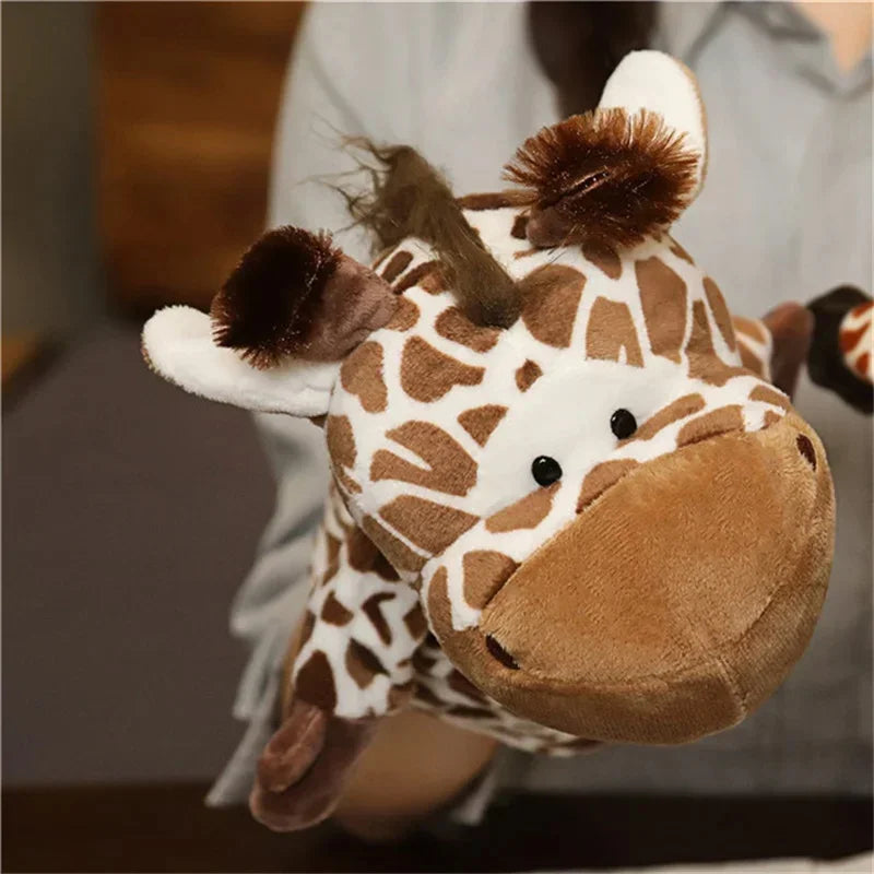 Stuffed Plush Animals Toys Hand Finger Story Puppet Kawaii Dolls Educational Baby Toys Lion Elephant Bunny Monkey Children GIft Purest Peak